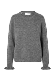 Selected - Slflulu Ls Knit Frill Cuff O-Neck Noos - Džemprid - XXL