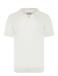 Davida Cashmere - Man Fine Knit Open Collar T-Shirt - L&uuml;hikeste varrukatega kootud polos&auml;rgid - XL