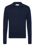 Davida Cashmere - Man Fine Knit Open Collar Sweater - V-kaelusega - XL