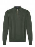 Fred Perry - Tonal Stripe Knitted Shirt - Pikkade varrukatega kootud polos&auml;rgid - XL