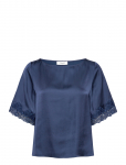Rosemunde - Rwsatina Ss Lace Boatneck Blouse - L&uuml;hikeste varrukatega - 42