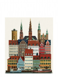 Martin Schwartz - K&oslash;benhavn Tea Towel - K&ouml;&ouml;gir&auml;tikud - 50X 70CM