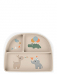 Done By Deer - Stick&Stay Compartment Plate Celebration Sand - Taldrikud - 20X 16X H 3CM