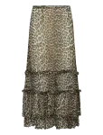 Ganni - Leopard Print Ruffle Skirt - Maksiseelikud - 38