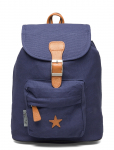 Smallstuff - Baggy Back Pack, Navy With Leather Star - Seljakotid - 29X 25X 9CM