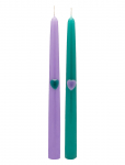 Anna + Nina - Tough Love Green/Purple Candle Set Of 2 - Sammask&uuml;&uuml;nlad - L26CM
