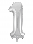 Joker - Foil Balloon Number 1 Silver 86 Cm - Peotarbed - 86 cm