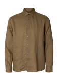 Selected - Slhregkylian Linen Ls Shirt - Linased s&auml;rgid - XL