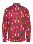Lindbergh - Aop Christmas Shirt L/S - Vabaaja s&auml;rgid - S
