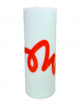 Studio About - Pillar Candle, Mint/Red - Plokkk&uuml;&uuml;nlad - &Oslash; 7.8 CM