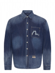 Evisu - Washed Denim Ls Shirt - Teksas&auml;rgid - L
