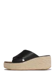 FitFlop - Platfforms Espadrille Leather Wedge Cross Slides - Kiilkontsaga jalan&otilde;ud - 38