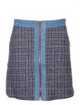 Sandro - Short Tweed And Denim Skirt - L&uuml;hikesed seelikud - 40