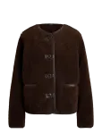Lauren Ralph Lauren - Faux-Leather-Trim Faux-Fur Teddy Coat - Kunstkarusnahk - XS