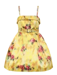Ganni - Floral Print Duchesse Satin Belted Mini Dress - L&uuml;hikesed kleidid - 36