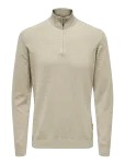 ONLY & SONS - Onsloui Reg 12 Mel Half Zip Knit Noos - Poolpika lukuga džemprid - L