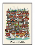 Martin Schwartz - Danmark Standard Poster - Linnad ja kaardid - 50X70CM