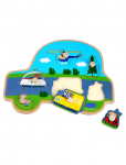 Gurli Gris - Peppa Pig Wooden Knob Puzzle Transport - Nupupusled - ONE SIZE