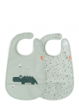 Done By Deer - Bib W/Velcro 2-Pack Croco Green - Varrukateta pudip&otilde;lled - 42X 26.5CM