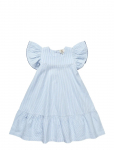 Copenhagen Colors - Seersucker Dress W. Frill Sleeves - L&uuml;hikeste varrukatega vabaajakleidid - 104