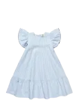 Copenhagen Colors - Seersucker Dress W. Frill Sleeves - L&uuml;hikeste varrukatega vabaajakleidid - 104