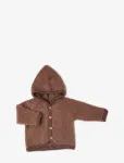 Smallstuff - Cardigan Boucl&eacute; Merino Wool W. Buttons And Hoodie - Fliisjakid - 80-86
