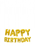 Joker - Foil Balloon Gold Text Happy Birthday - Peotarbed - 40 cm