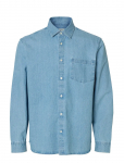 Selected - Slmclaus-Carlo Denim Reg Ls Shirt Noos - Teksas&auml;rgid - M