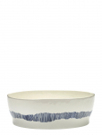 Serax - Salad Bowl White Stripes Blue Feast - Salatikausid - ONE SIZE