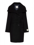 Calvin Klein - Funnel Neck Knee Length Wool Coa - Villased mantlid - L