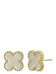 Bud To Rose - Clover Earring Ivory/Gold - Needid - ONE SIZE