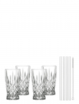 Nachtmann - Noblesse Latte Macchiato Glass 35Cl With Glass Straw 4-P - Joogiklaasid - 35 CL