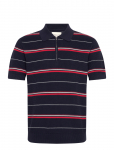 Gant - Striped Textured Zip Polo - L&uuml;hikeste varrukatega - XXXL