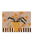 The Poster Club - The Poster Club X Frankie Penwill - Flowers In Yellow Striped Vase - Botaanika - 50X 70CM