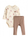 Lindex - Set With Bodysuit And Ribbed Leggings - Pikkade varrukatega - 62