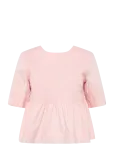 GANNI - Cotton Poplin Open Back Smock Blouse - L&uuml;hikeste varrukatega - 38