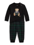 Ralph Lauren Baby - Polo Bear Tee & Plaid Fleece Pant Set - Komplektid pikkade varrukatega T-s&auml;rgiga - 70-74