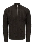 ONLY & SONS - Onskim Ls Cabel 1/2 Zip High Neck Reg - Poolpika lukuga džemprid - L