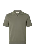 Selected - Slhteller Ss Knit Polo Noos - L&uuml;hikeste varrukatega kootud polos&auml;rgid - XXL