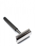 Parker - 78R - Graphite - Unisex Textured Long Handle Three Piece Safety Razor With New Head - Pardlid - ONE SIZE