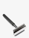 Parker - 78R - Graphite - Unisex Textured Long Handle Three Piece Safety Razor With New Head - Pardlid - ONE SIZE
