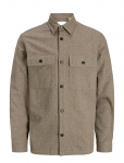 Jack & Jones - Jprrayle Melange Solid L/S Overshirt Sn - Pealiss&auml;rgid - S
