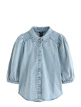 Lindex - Short-Sleeved Denim Shirt - L&uuml;hikeste varrukatega - XS