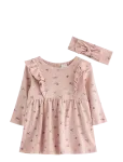 Lindex - Set With Dress And Headband - Pikkade varrukatega beebikleidid - 86