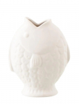 J-Line - Vase Fish Wide Stoneware White - Figuurid ja skulptuurid - H22.8CM