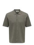 ONLY & SONS - Onsmoon Ss Structure Shirt Noos - L&uuml;hikeste varrukatega kootud polos&auml;rgid - M