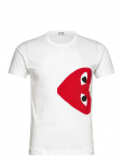Comme Des Gar&ccedil;ons - White Heart T-Shirt - L&uuml;hikeste varrukatega - S