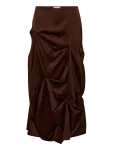 Ganni - Satin Tuck Detail Long Skirt - P&otilde;lveni ja midiseelikud - 34