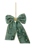 Anna + Nina - Beaded Verdant Luxe Bow Ornament - J&otilde;ulukuulid ja kuuseehted - ONE SIZE