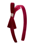 Mimi & Lula - Alice Band - Burgundy Violet Bow - Juuksekummid - ONE SIZE